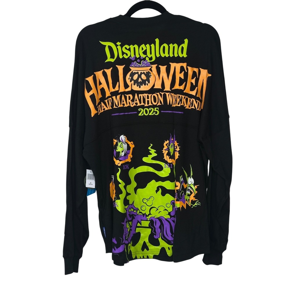 New Disney Spirit Jersey Medium Black 2025 Halloween Half Marathon Glow Villains